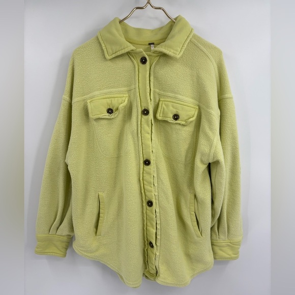 Free People revolve Ruby Shacket Luminary layering boho lime oversized size xs - Picture 2 of 16